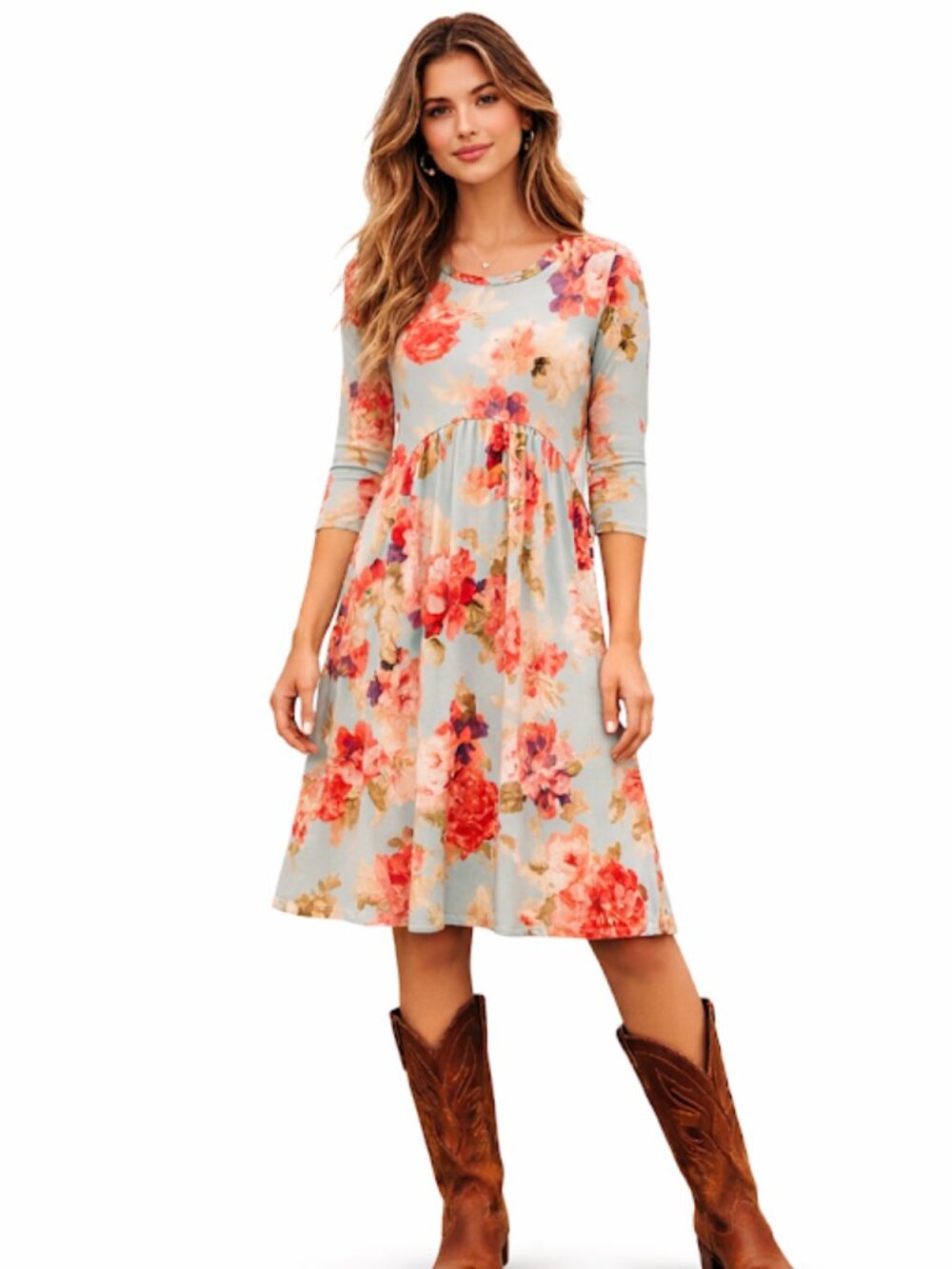 mint floral bohemian midi dress size womans small